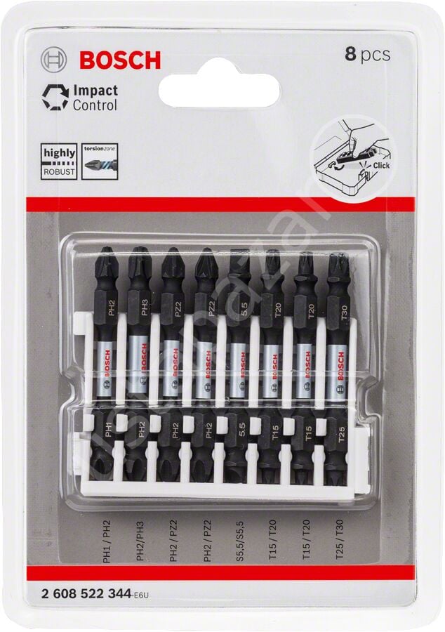 Bosch - Impact Control Serisi Çift Taraflı Vidalama Ucu 8'li Set *65mm 2608522344