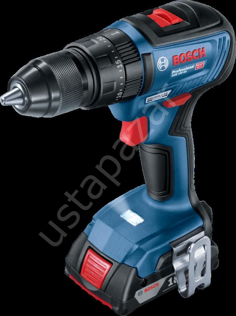 Bosch Professional GSB 18V-50 Çift Akülü 2 Ah Darbeli Vidalama Makinesi 06019H5100