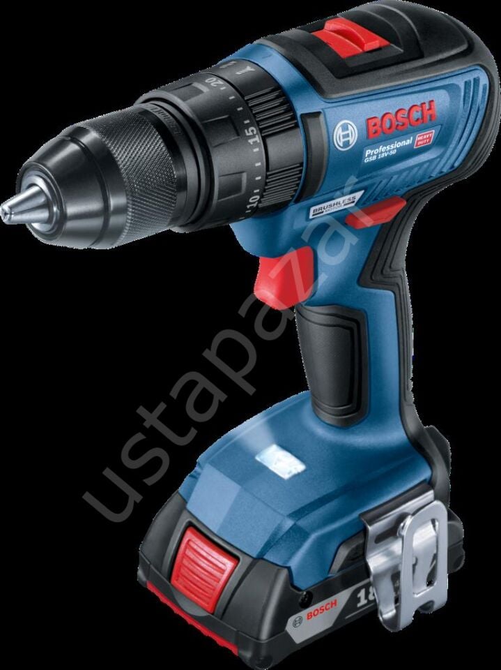 Bosch Professional GSB 18V-50 Çift Akülü 2 Ah Darbeli Vidalama Makinesi 06019H5100