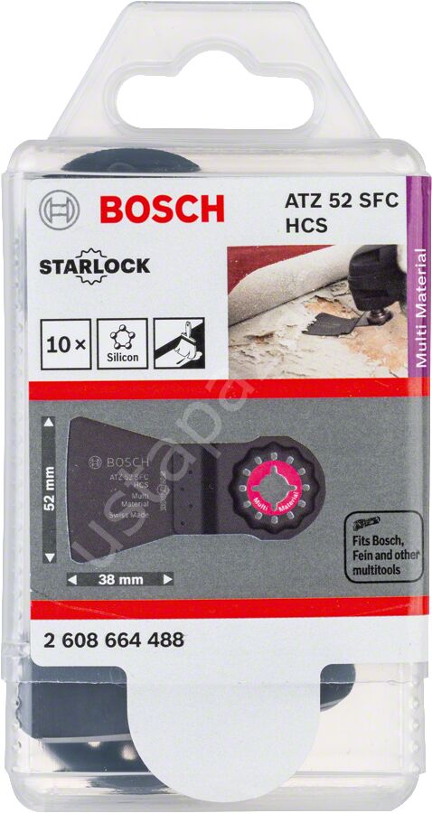 Bosch - Starlock - ATZ 52 SFC - HCS Yumuşak Silikon ve Boya Artıkları İçin Esnek Raspa Bıçağı 10'lu 2608664488