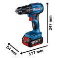 Bosch Professional GSB 185 LI Akülü Darbeli Delme Vidalama Mak.2 x 2.0 Ah; Case 06019K3100