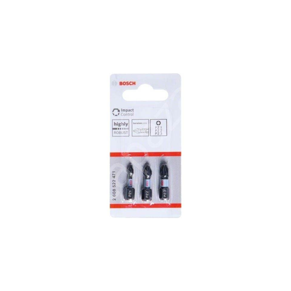 Impact Yıldız Bits Uç PZ1/2/3X25 mm 3'lü 2608522471