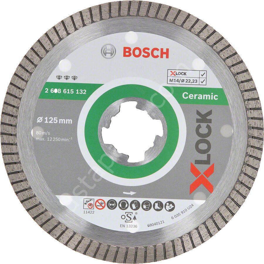 Bosch - X-LOCK - Best Serisi Seramik İçin, Extra Temiz Kesim Turbo Segman  Elmas Kesme Diski 125 mm 2608615132