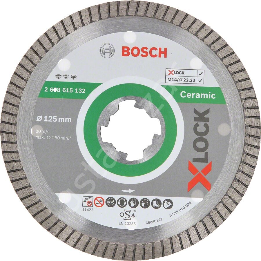 Bosch - X-LOCK - Best Serisi Seramik İçin, Extra Temiz Kesim Turbo Segman  Elmas Kesme Diski 125 mm 2608615132