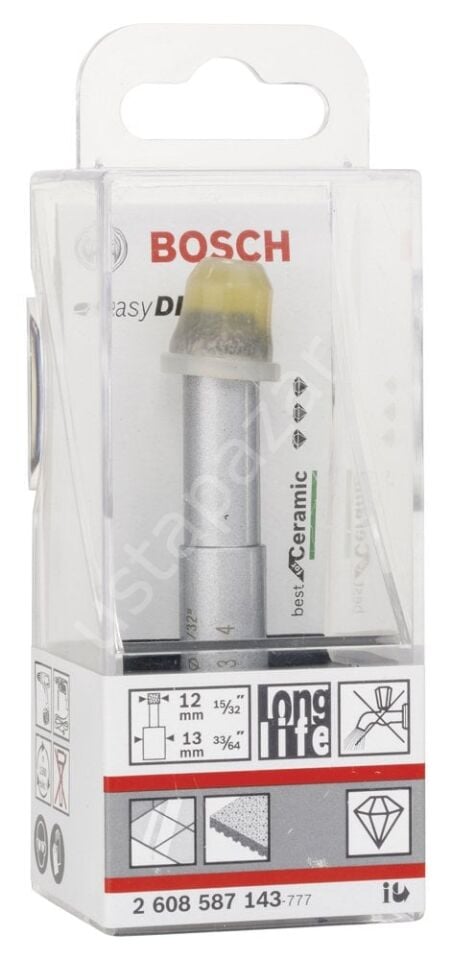 Bosch - Best Serisi, Matkap İçin Seramik Kuru Elmas Delici 12*33 mm 2608587143