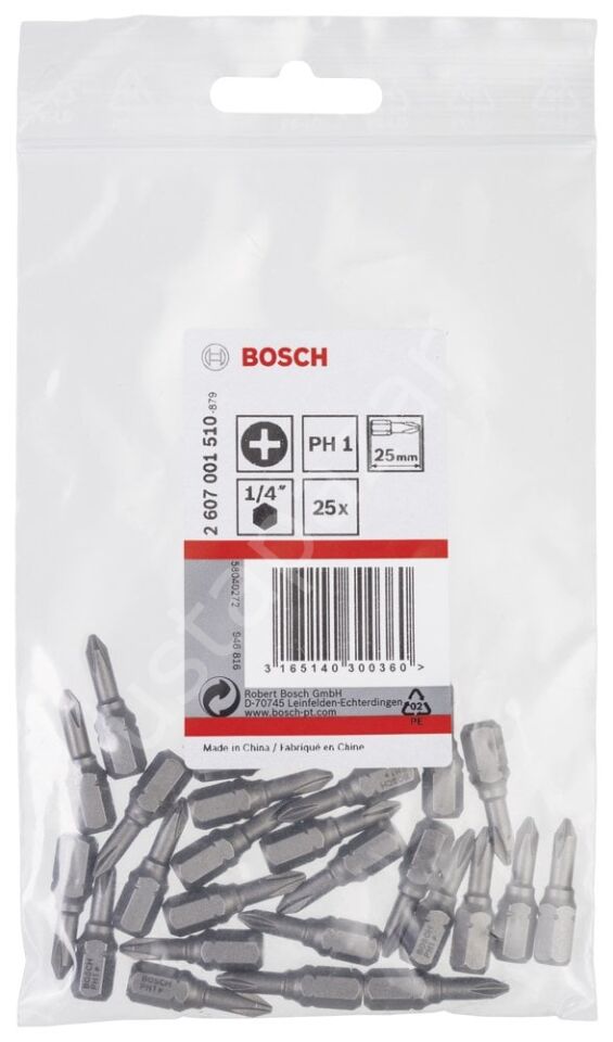 Bosch - Extra Hard Serisi Vidalama Ucu PH1*25 mm 25'li 2607001510