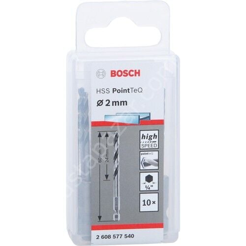 Bosch Pointeq  2mm 1/4 Adap. Metal Matkap Ucu 10'lu 2608577540 Bosch
