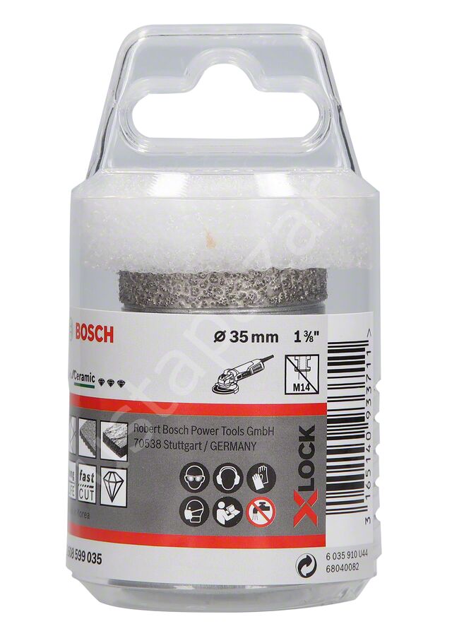 Bosch - X-LOCK - Best Serisi, Taşlama İçin Seramik Kuru Elmas Delici 35*35 mm 2608599035