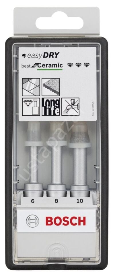 Bosch - Best Serisi, Matkap İçin Seramik Kuru Elmas Delici 6/8/10 mm 3 Parça Set 2608587145