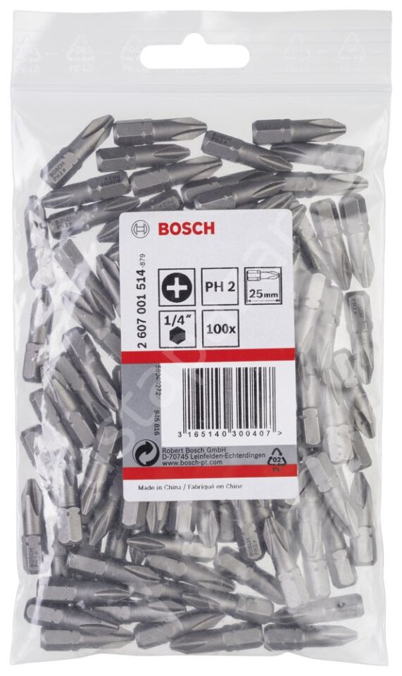 Bosch - Extra Hard Serisi Vidalama Ucu PH2*25 mm 100'lü 2607001514