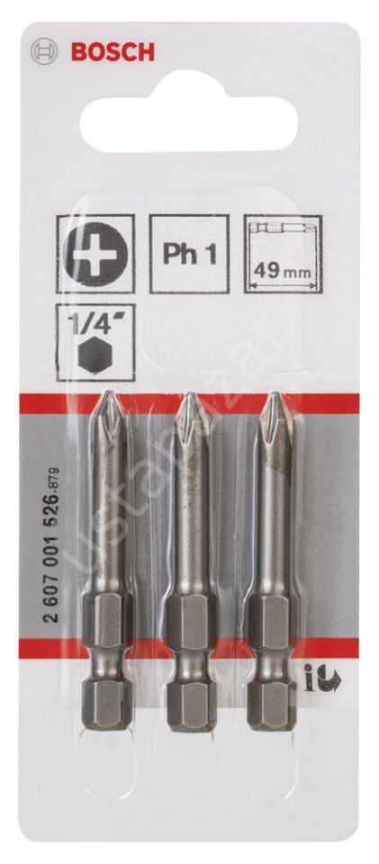 Bosch - Extra Hard Serisi Vidalama Ucu PH1*49 mm 3'lü 2607001526