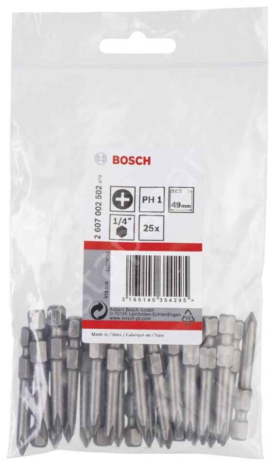 Bosch - Extra Hard Serisi Vidalama Ucu PH1*49 mm 25'li 2607002502