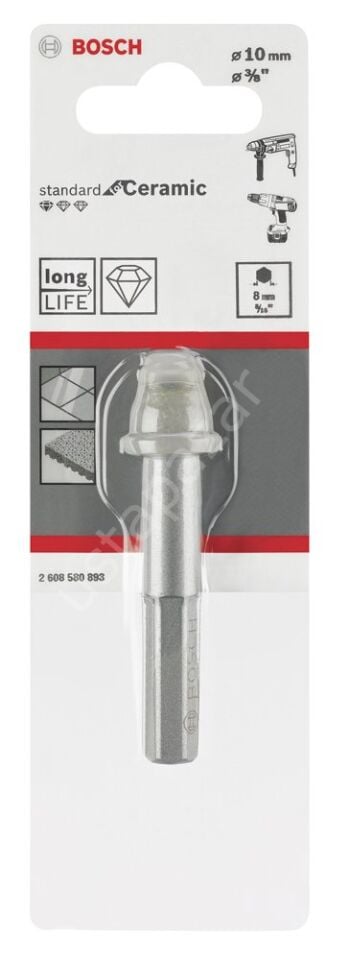 Bosch - Standard Seri, Matkap İçin Seramik Kuru Elmas Delici 10*33 mm 2608580893