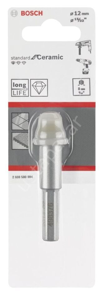 Bosch - Standard Seri, Matkap İçin Seramik Kuru Elmas Delici 12*33 mm 2608580894