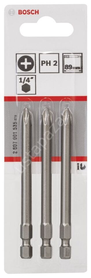 Bosch - Extra Hard Serisi Vidalama Ucu PH2*89 mm 3'lü 2607001535