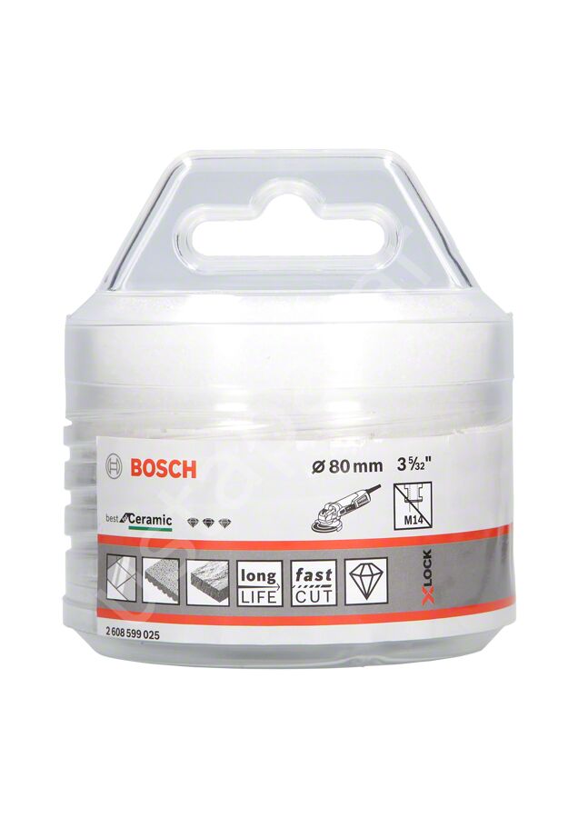 Bosch - X-LOCK - Best Serisi, Taşlama İçin Seramik Kuru Elmas Delici 80*35 mm 2608599025