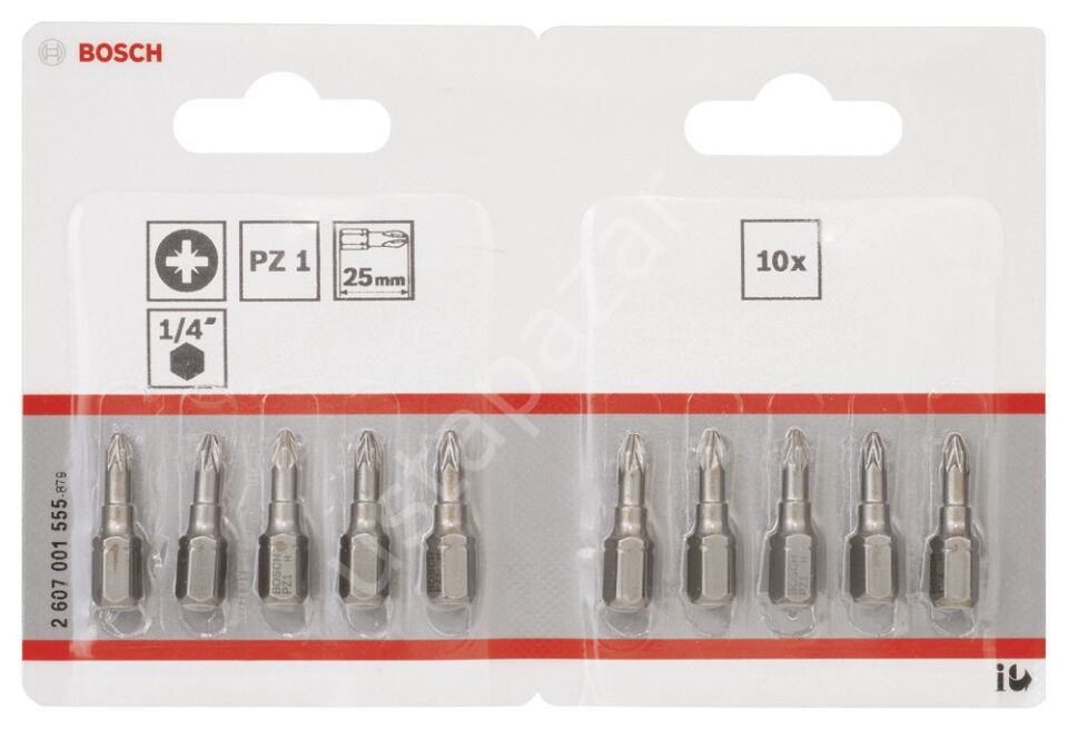 Bosch - Extra Hard Serisi Vidalama Ucu PZ 1*25 mm 10'lu 2607001555