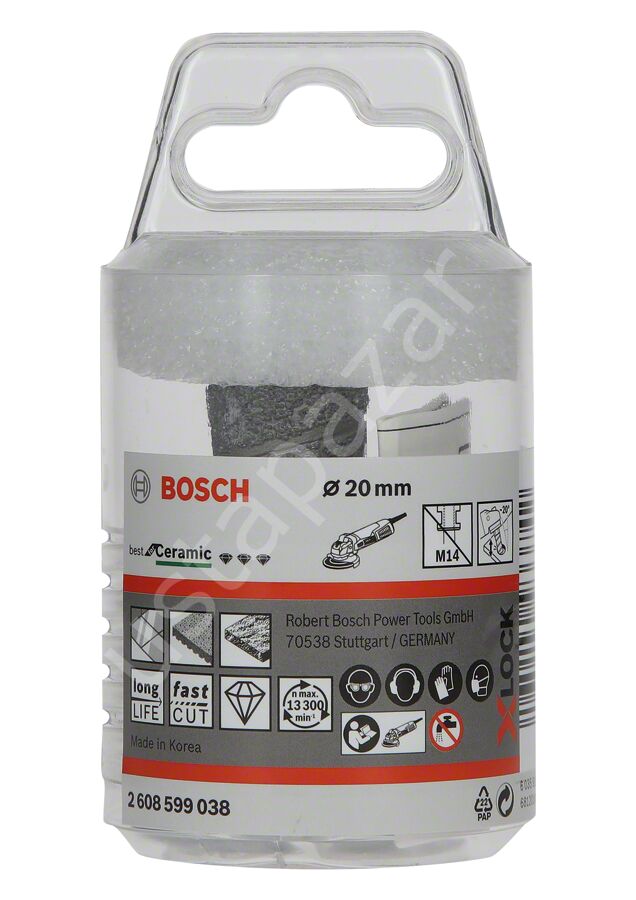 Bosch - X-LOCK - Best Serisi, Taşlama İçin Seramik Elmas Parmak Freze Ucu 2608599038