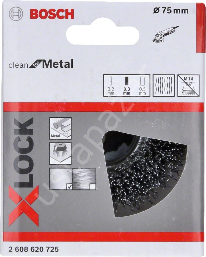 Bosch - X-LOCK - Clean Serisi Metal İçin Saçaklı Tel Fırça 75*0,3 mm 2608620725