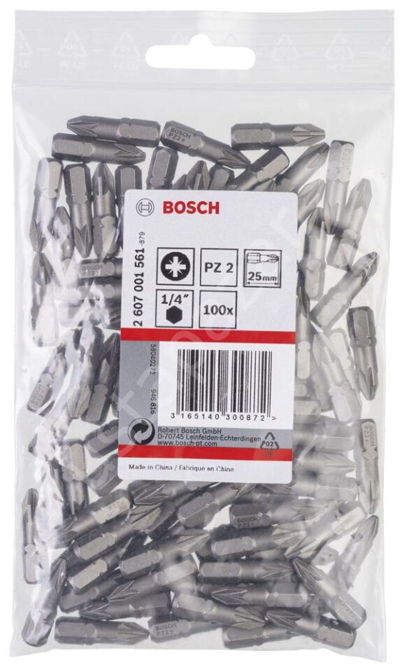 Bosch - Extra Hard Serisi Vidalama Ucu PZ 2*25 mm 100'lü 2607001561
