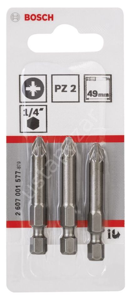 Bosch - Extra Hard Serisi Vidalama Ucu PZ 2*49 mm 3'lü 2607001577