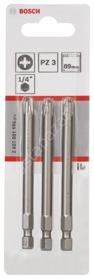 Bosch - Extra Hard Serisi Vidalama Ucu PZ 3*89 mm 3'lü 2607001585