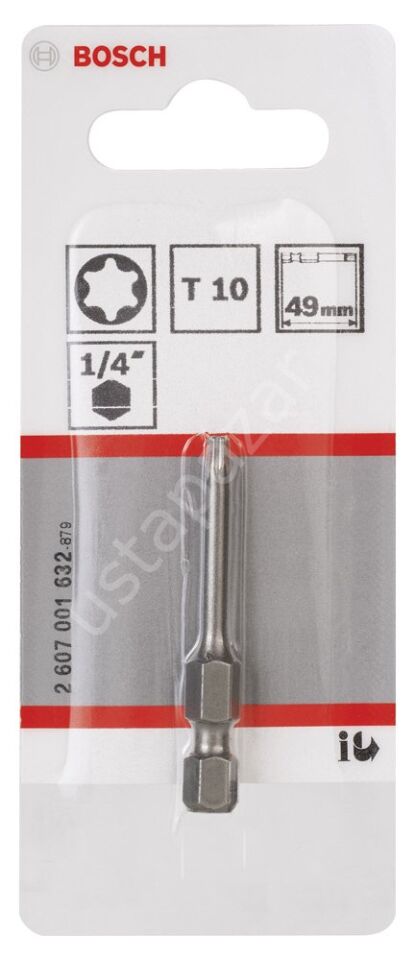 Bosch - Extra Hard Serisi Vidalama Ucu T10*49 mm 1'li 2607001632