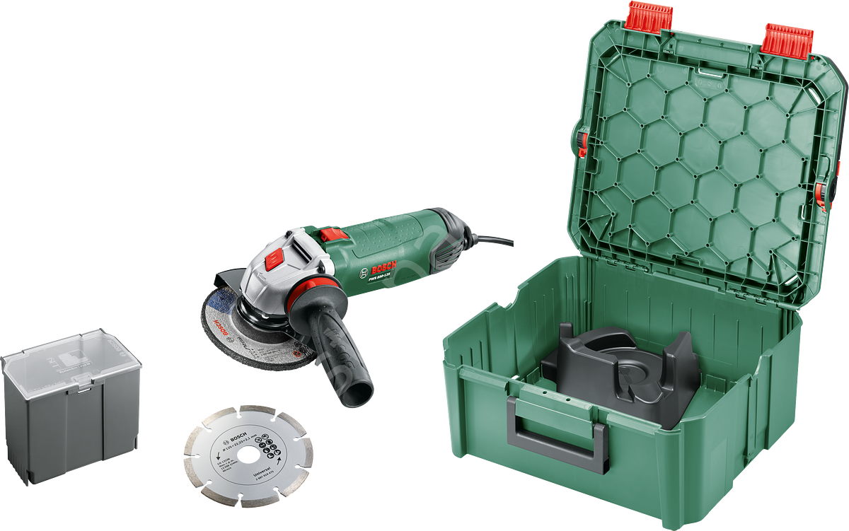 Bosch PWS 850-125 Avuç Taşlama Makinesi 850W, Disk Çapı 125 mm + System Box 06033A270A