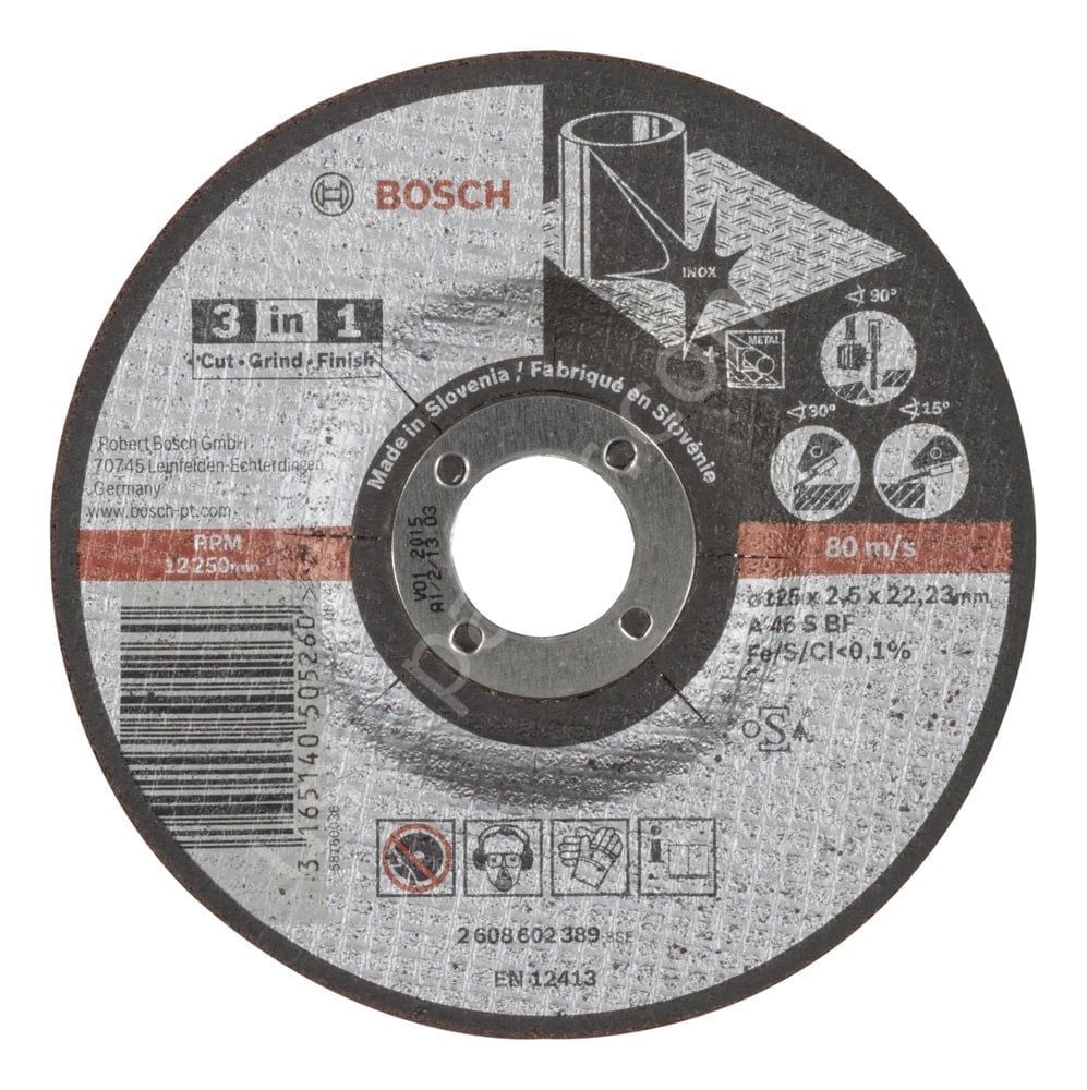 Bosch - 125*2,5 mm Kesme, Taşlama, Son Perdah 3in1 Disk 2608602389