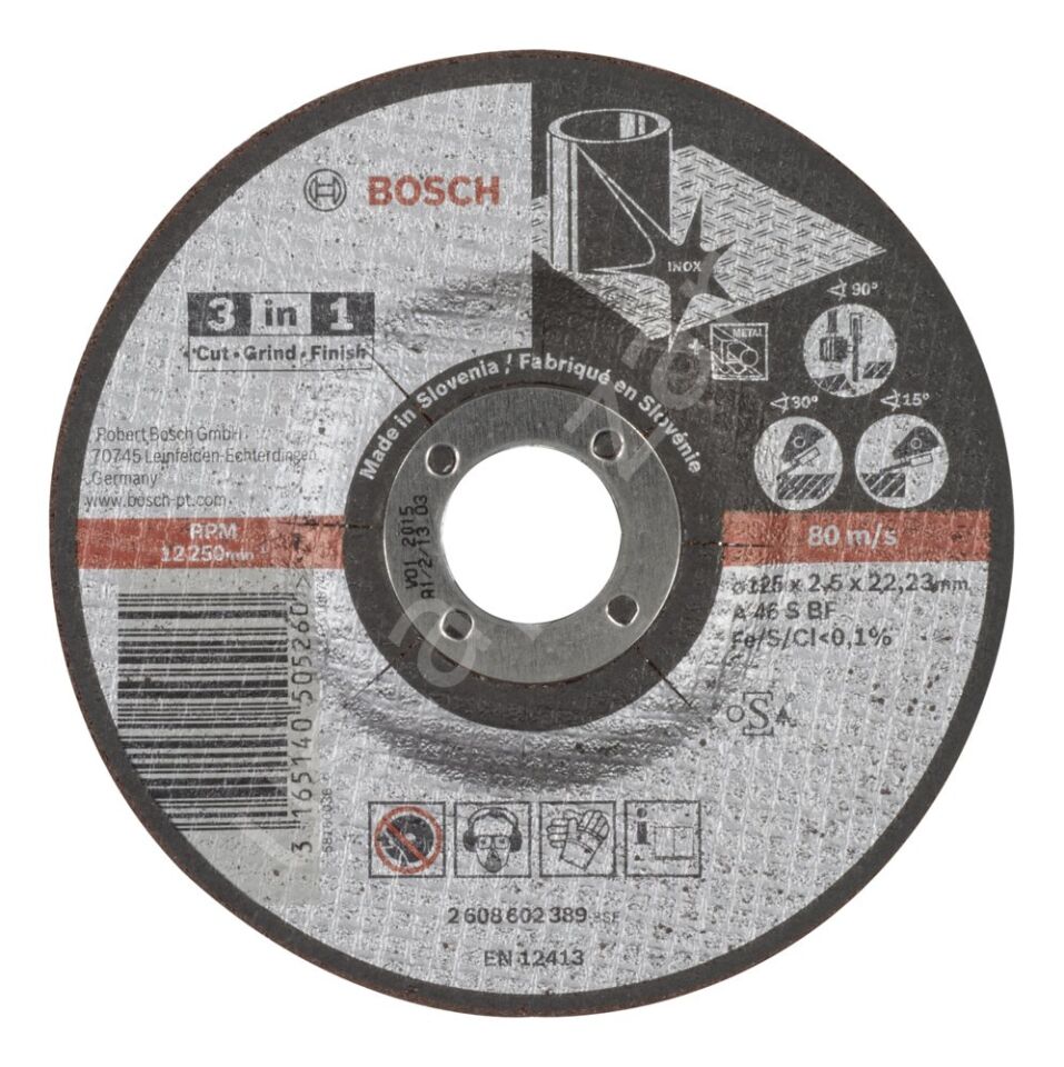 Bosch - 125*2,5 mm Kesme, Taşlama, Son Perdah 3in1 Disk 2608602389