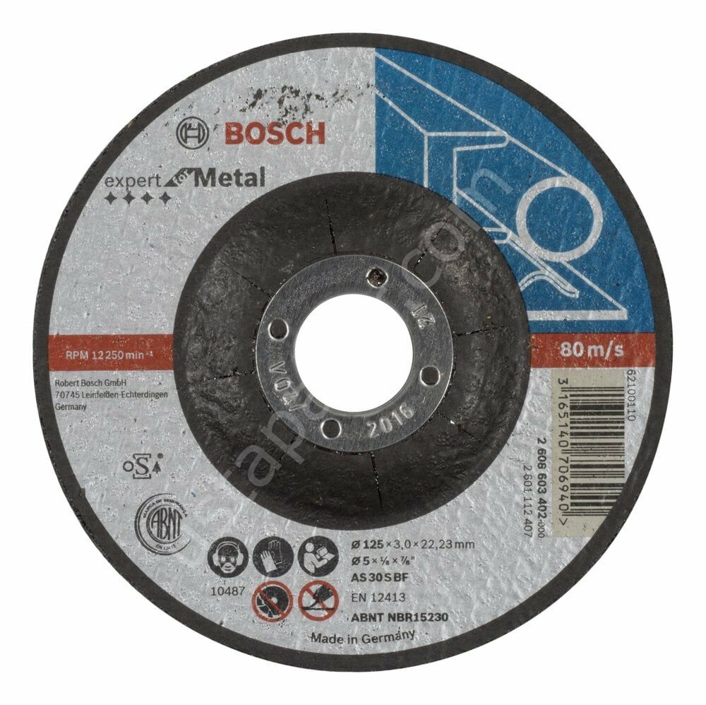 Bosch - 125*3,0 mm Expert Serisi Bombeli Metal Kesme Diski (Taş) 2608603402