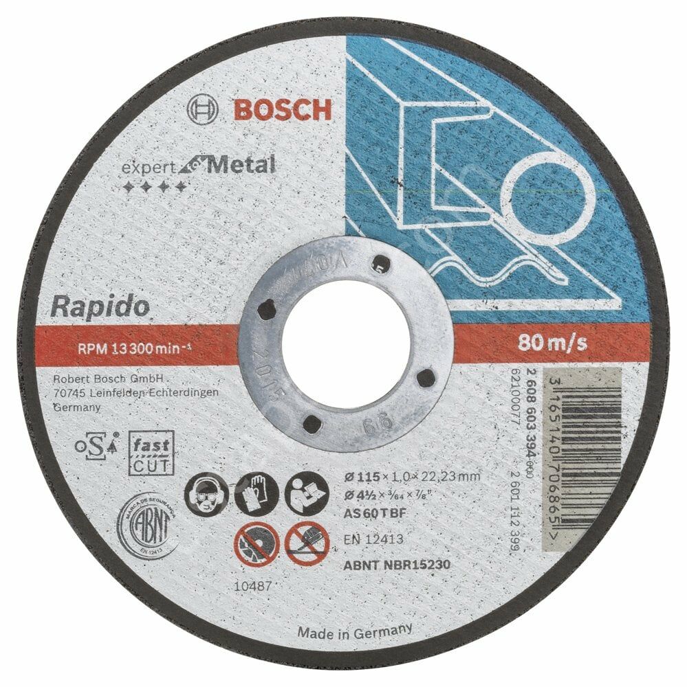 Bosch - 115*1,0 mm Expert Serisi Düz Metal Kesme Diski (Taş) - Rapido 2608603394
