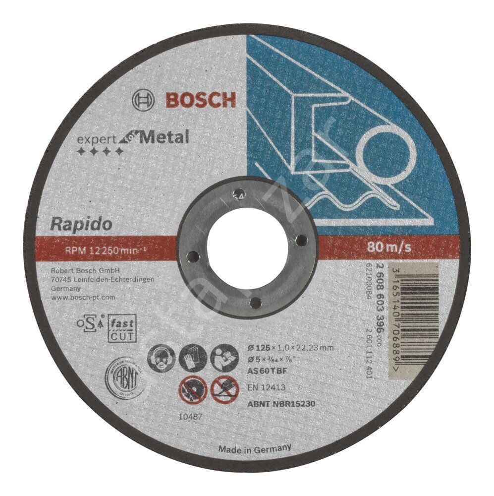 Bosch - 125*1,0 mm Expert Serisi Düz Metal Kesme Diski (Taş) - Rapido 2608603396