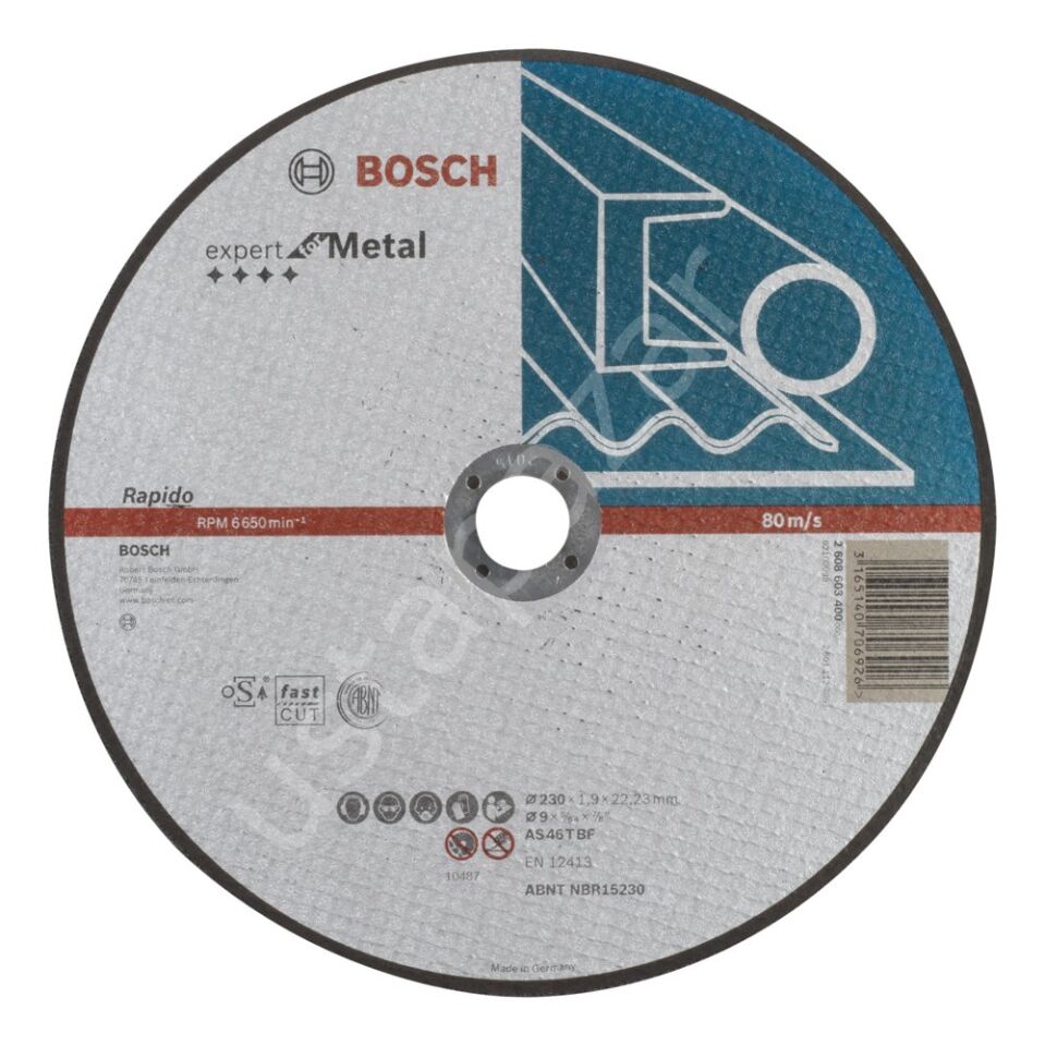 Bosch - 230*1,9 mm Expert Serisi Düz Metal Kesme Diski (Taş) - Rapido 2608603400