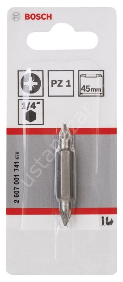 Bosch - Çift Taraflı Vidalama ucu PZ1xPZ1*45 mm 1'li 2607001741