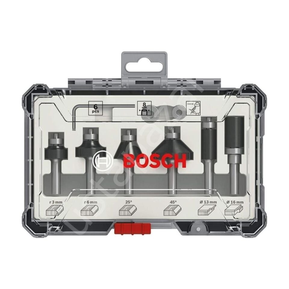 Bosch Freze Seti 6 Parça Karışık 8 mm (Pro) 2607017469