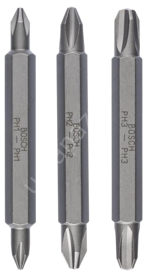 Bosch - Çift Taraflı Vidalama ucu PH1/2/3*60 mm 3'lü 2607001748