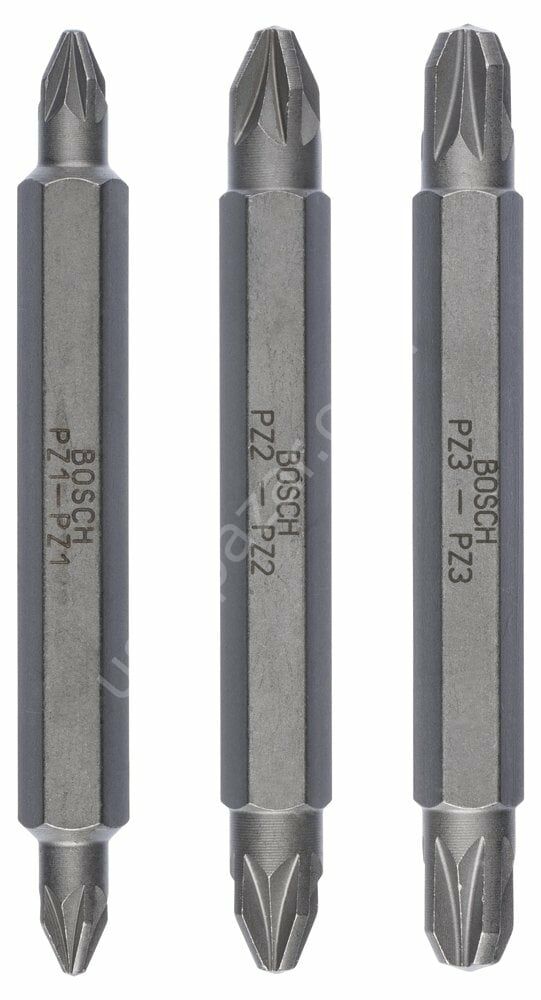 Bosch - Çift Taraflı Vidalama ucu PZ1/2/3*60 mm 3'lü 2607001749