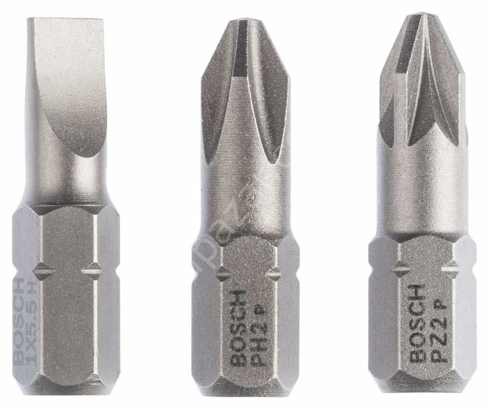 Bosch - 3 Parçalı Extra Hard Serisi Vidalama Ucu Seti PH2/PZ2/SL1,0*25 mm 2607001766