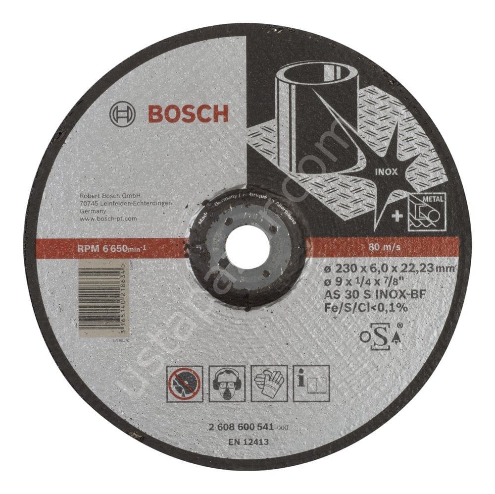 Bosch - 230*6,0 mm Expert Serisi Bombeli Inox (Paslanmaz Çelik) Taşlama Diski (Taş) 2608600541