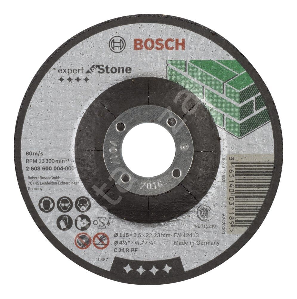 Bosch - 115*2,5 mm Expert Serisi Bombeli Taş Kesme Diski (Taş) 2608600004