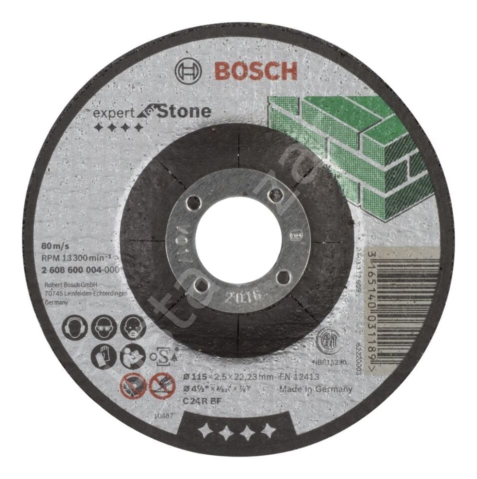 Bosch - 115*2,5 mm Expert Serisi Bombeli Taş Kesme Diski (Taş) 2608600004