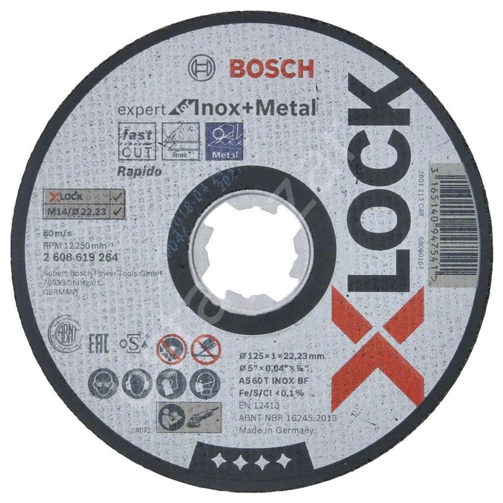 X-Lock 125*1 Expert Inox Metal Düz Kesici - 2608619264