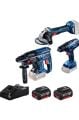 Bosch GBH 180-Li + GSR 180-Li + GWS 180-Li + Raf Bag Takım Çantalı 2x4 Ah Akülü Elektrikli El Aletleri Seti 0615990M8Y