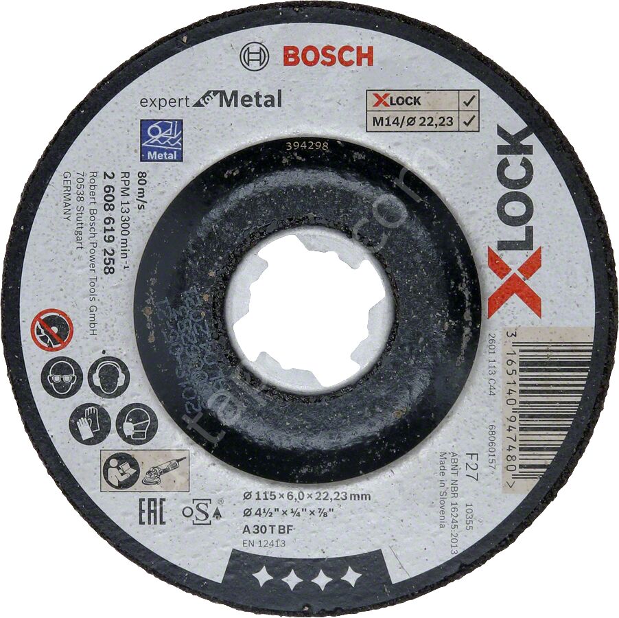 Bosch - X-LOCK - 115*6,0 mm Expert Serisi Bombeli Metal Taşlama Diski (Taş) 2608619258