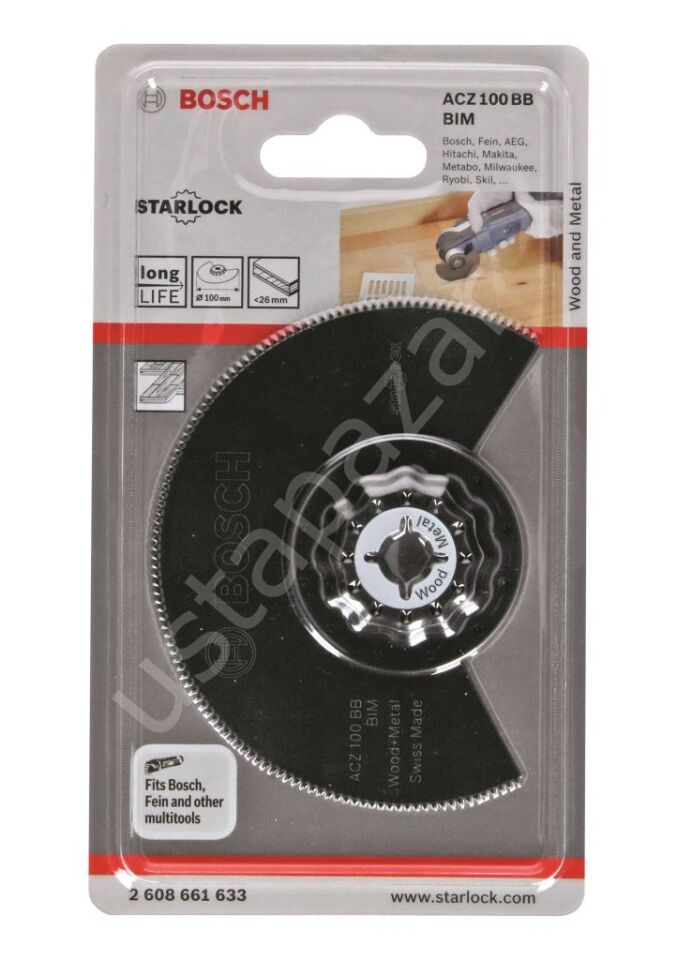 Bosch - Starlock - ACZ 100 BB - BIM Ahşap ve Metal İçin Segman Testere Bıçağı, Bombeli 1'li 2608661633