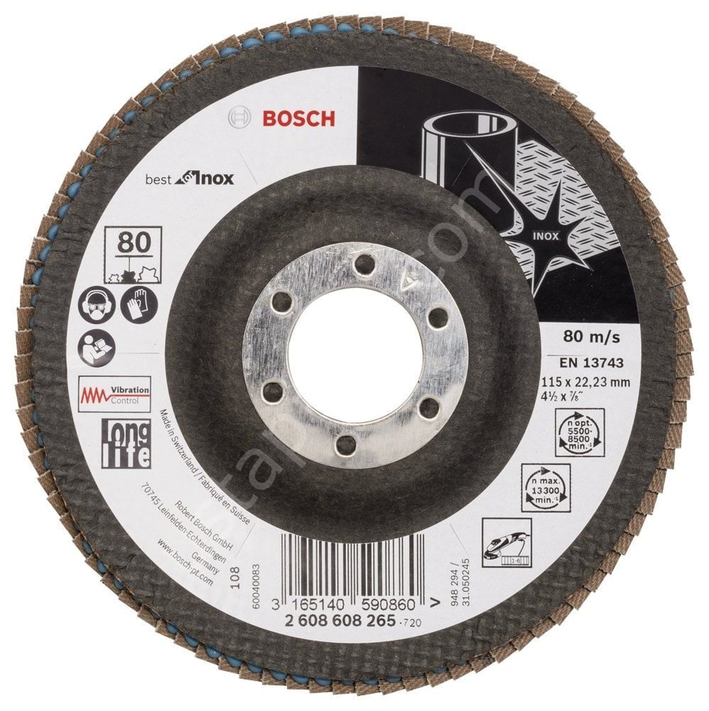 Bosch - 115 mm 80 Kum Best Serisi Inox Flap Disk 2608608265