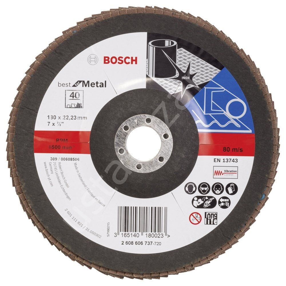 Bosch - 180 mm 40 Kum Best Serisi Metal Flap Disk 2608606737