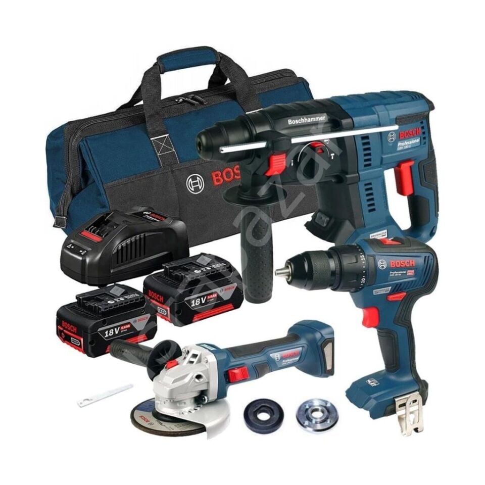 Bosch Professional Gsr 18V-50 + Gbh 180 + Gws 180 2 X Gba 18V 3Lu Set 5.0Ah 18V - 0615990M32