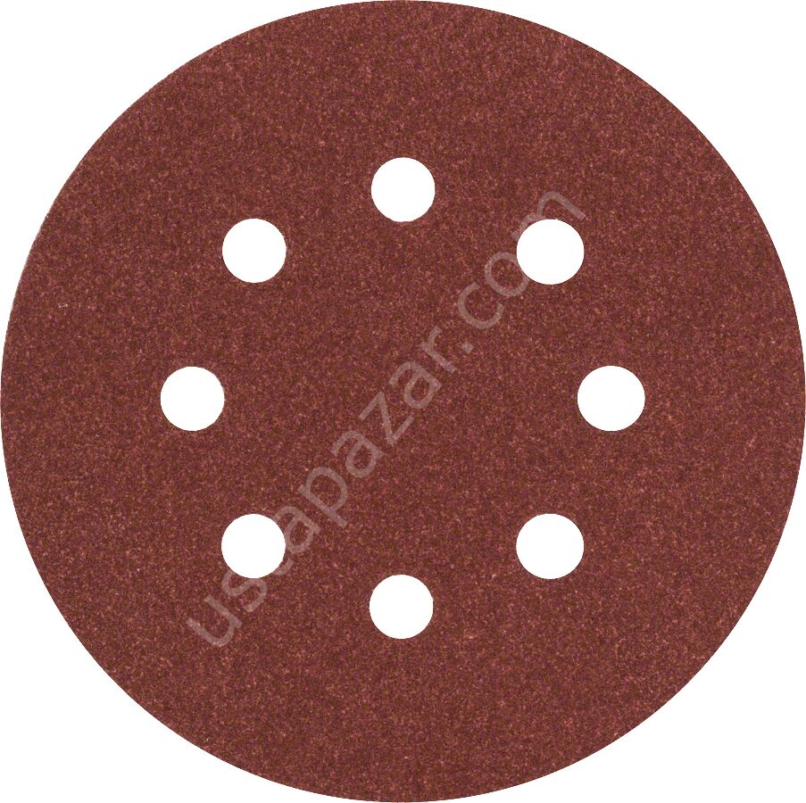 Bosch - Eksantirik Zımpara Kağıdı 5'li, 125 mm 120 Kum 8 Delik